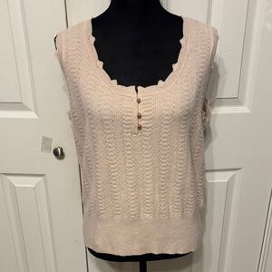 Sam Edelman Mariyah Scallop Tank Top Sweater